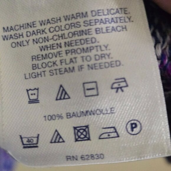 Lands' End Drifter Purple Pink Marled Cotton Plussize Crewneck Sweater Size 3X - Picture 5 of 5